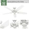 Hunter Hunter Builder 52 in. Snow White White Indoor Ceiling Fan 53240 - alternate 3
